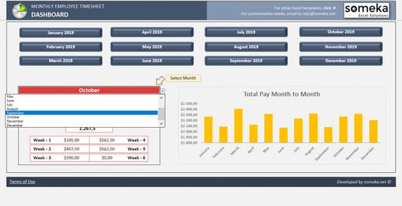 monthly employee timesheet 2019 template excel template employee timesheet excel template