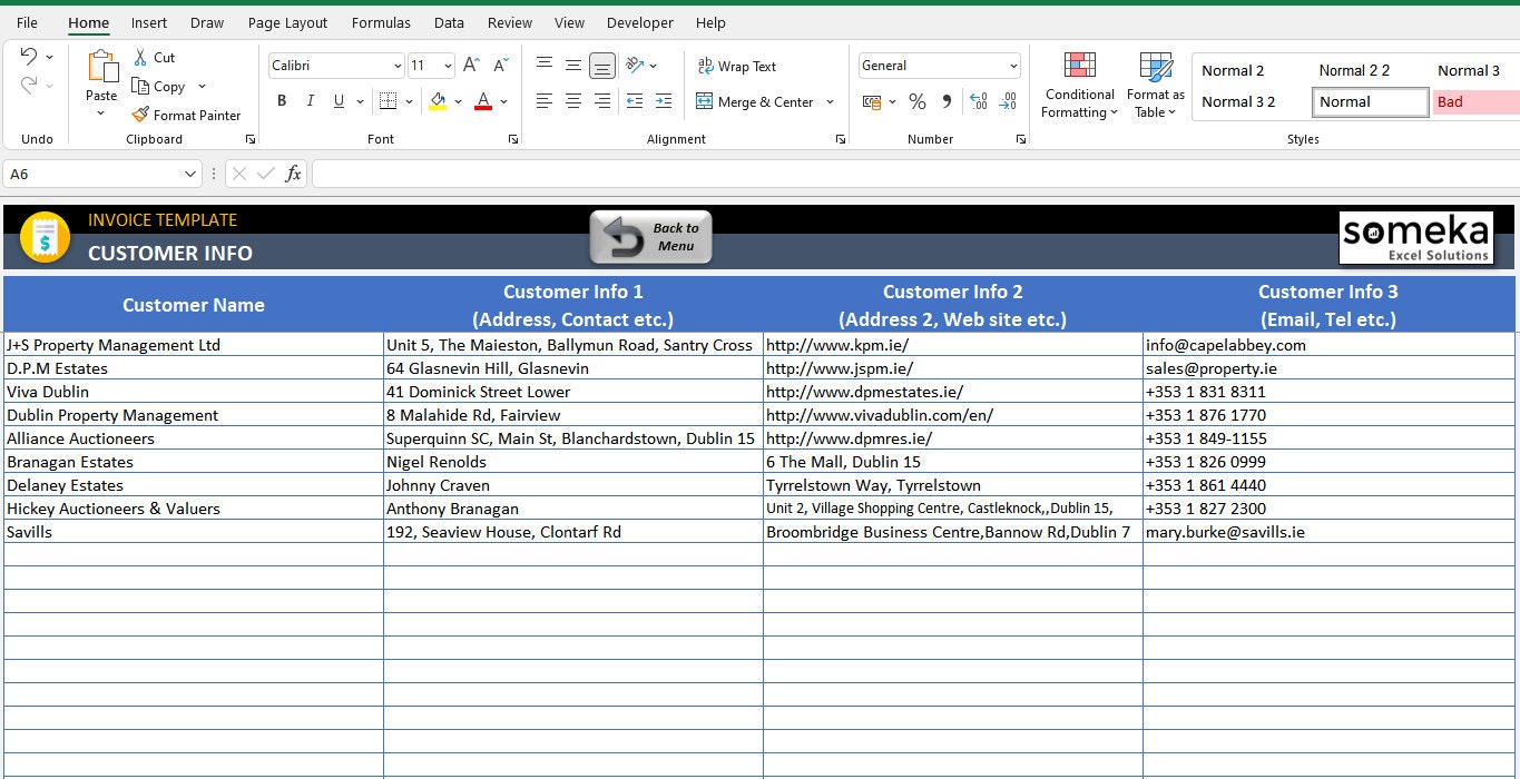 Invoice Template Printable Excel Template for Small Business Invoice