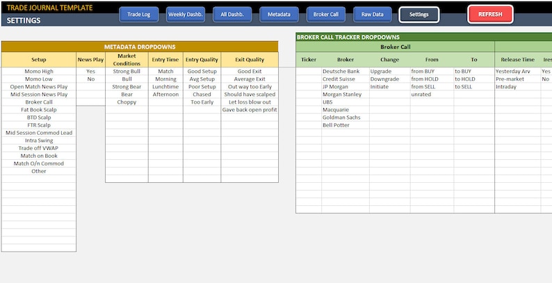Trading journal excel free download