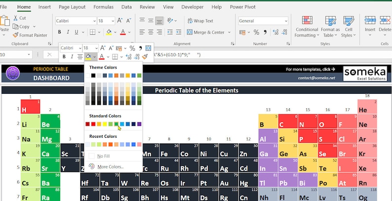 Periodic Table Excel Worksheet | Printable Periodic Table | Periodic ...