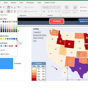 US Sales Map Excel Template Excel Template Excel for Sales Managers ...