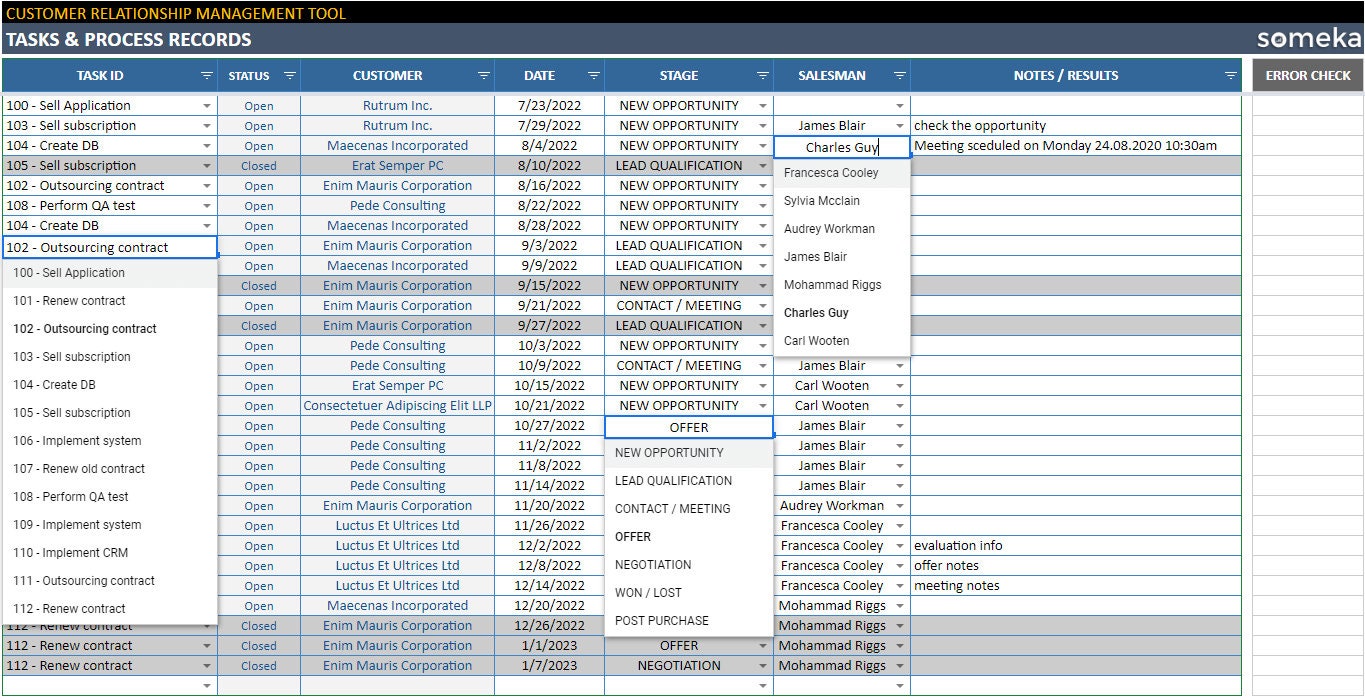 CRM Template Google Sheets Customer Relationship Management - Etsy