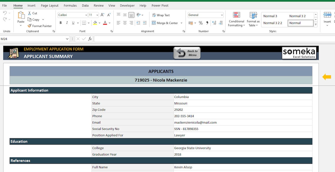 Job Application Excel Template Excel Template Job Application Hiring