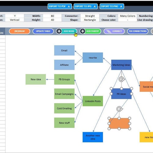 Mind Map Maker Map Maker Brainstorming Chart Maker Excel - Etsy