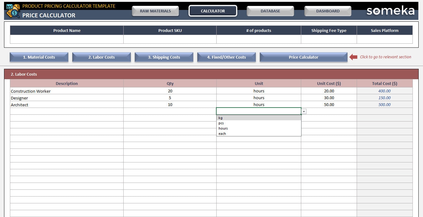 Product Pricing Excel Template | Product Pricing Strategy | Profit ...