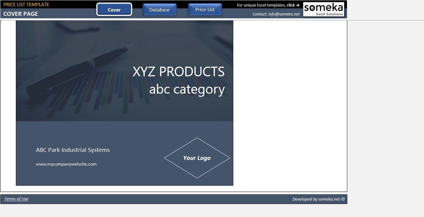 Price List Template in Excel Ready to Download Printable | Etsy