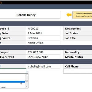 Employee Database Template | Excel Tool for Business | Excel Template ...