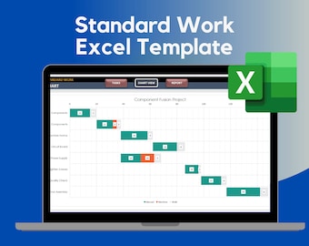 Standard Work Excel Template | SOP, Task List (Instant Download)