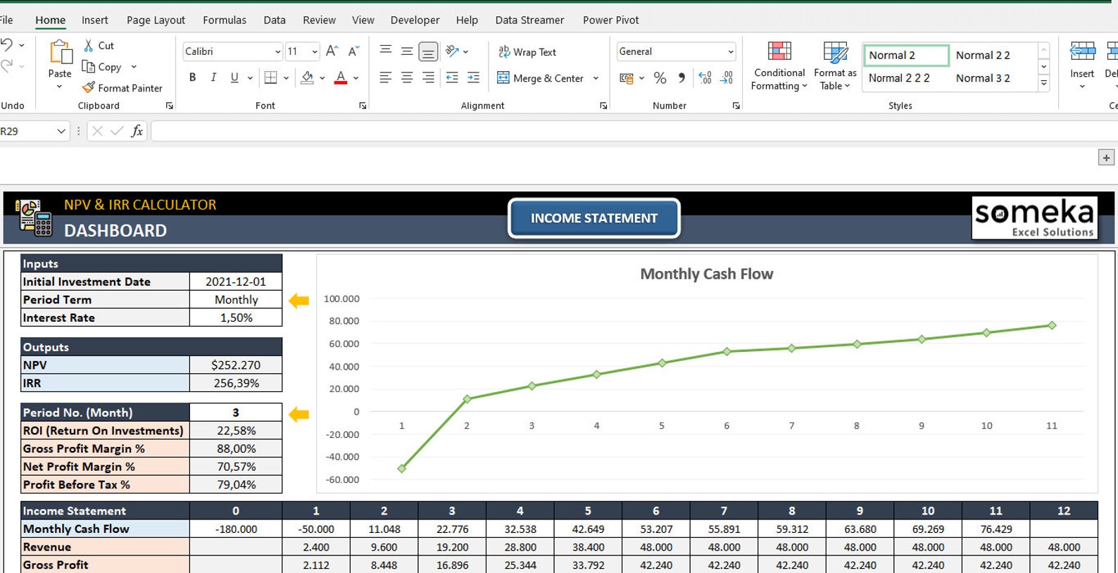 NPV & IRR Calculator Template Excel Template Calculate Net Present