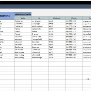 Job Application Excel Template Excel Template Job Application Hiring ...