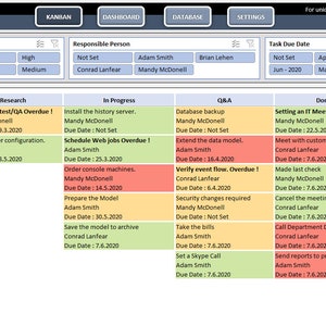 Kanban Board Excel Template | Agile Project Management | Task Tracker ...