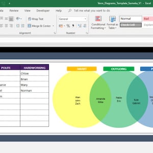 Venn Diagram Template | Excel Template | Visualize Your Set of Data ...