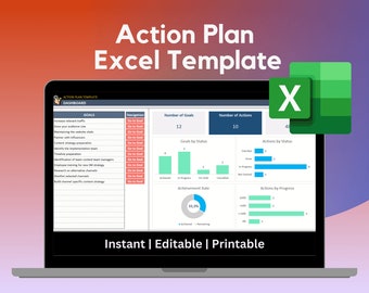 Action Plan Template | Excel Template | Business Tools | Action Plan | Excel Spreadsheet | Action Plan Management Tool | Business Plan