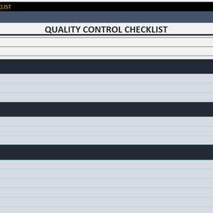 Quality Control Checklist | Excel Template | QA Checklist | Printable ...
