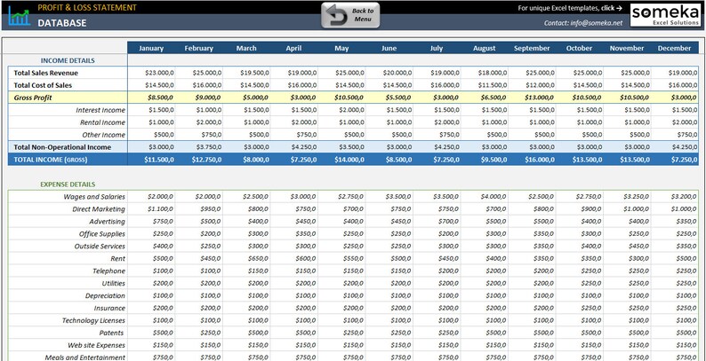 statement spreadsheet