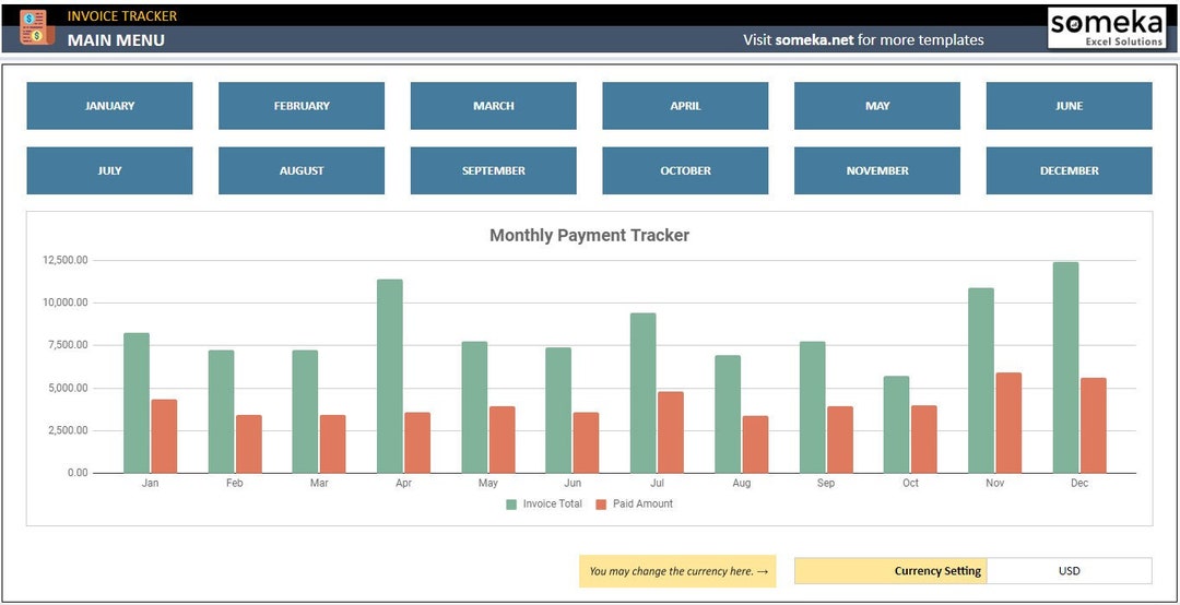 Invoice Tracker | Google Sheets Template | Invoice Spreadsheet | Keep ...