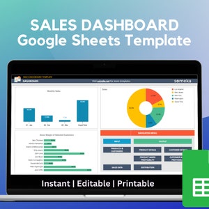 Verkaufs-Dashboard | Google Sheets | Umsatz Tracker | Online Sales Report | Verkaufsvorlage in Google Sheets