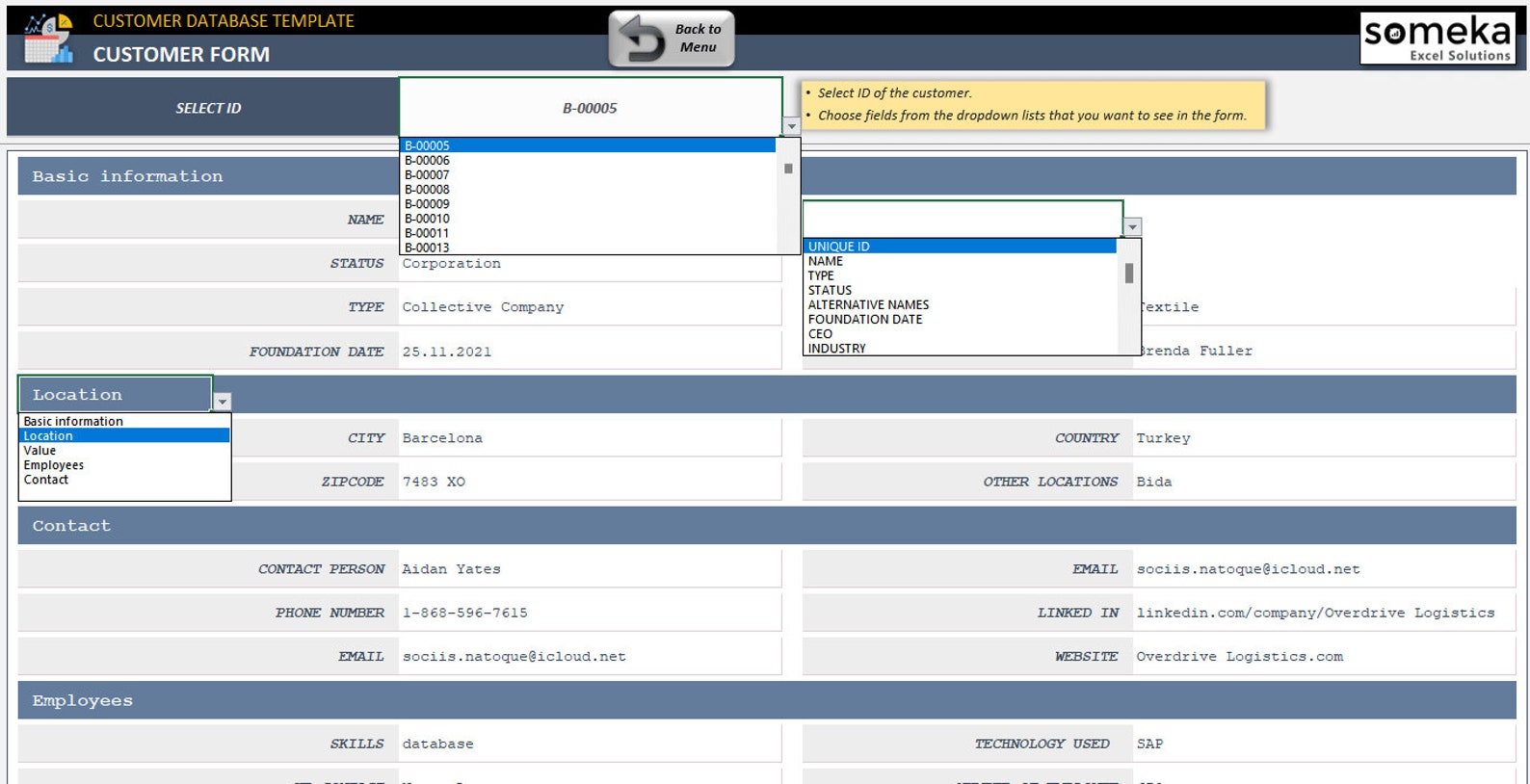 Customer Records Database Examples Customer Database Excel Template: Business Tool Spreadsheet - Etsy