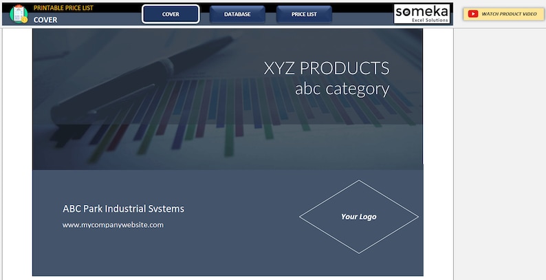 Printable Price List Excel Products