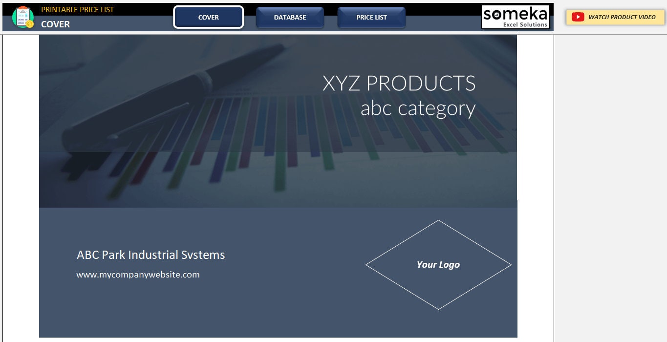 Price List Template in Excel Ready to Download Printable Spreadsheet