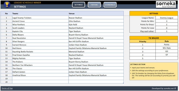 1 Tournament Schedule Maker & Registration App