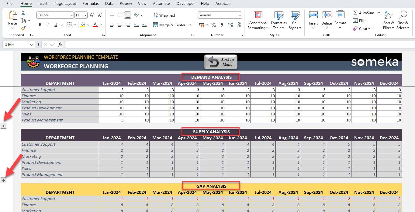Workforce Planning Template | Human Resources Tool in Excel | Labour ...