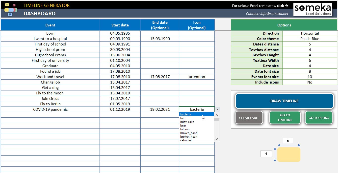 Excel タイムライン ジェネレーター | インタラクティブ タイムライン メーカー (教師向けリソース)