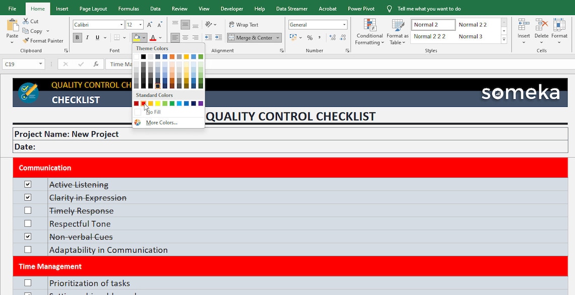 Quality Control Checklist | Excel Template | QA Checklist | Printable ...
