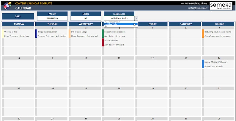 Content Calendar Template Show Way