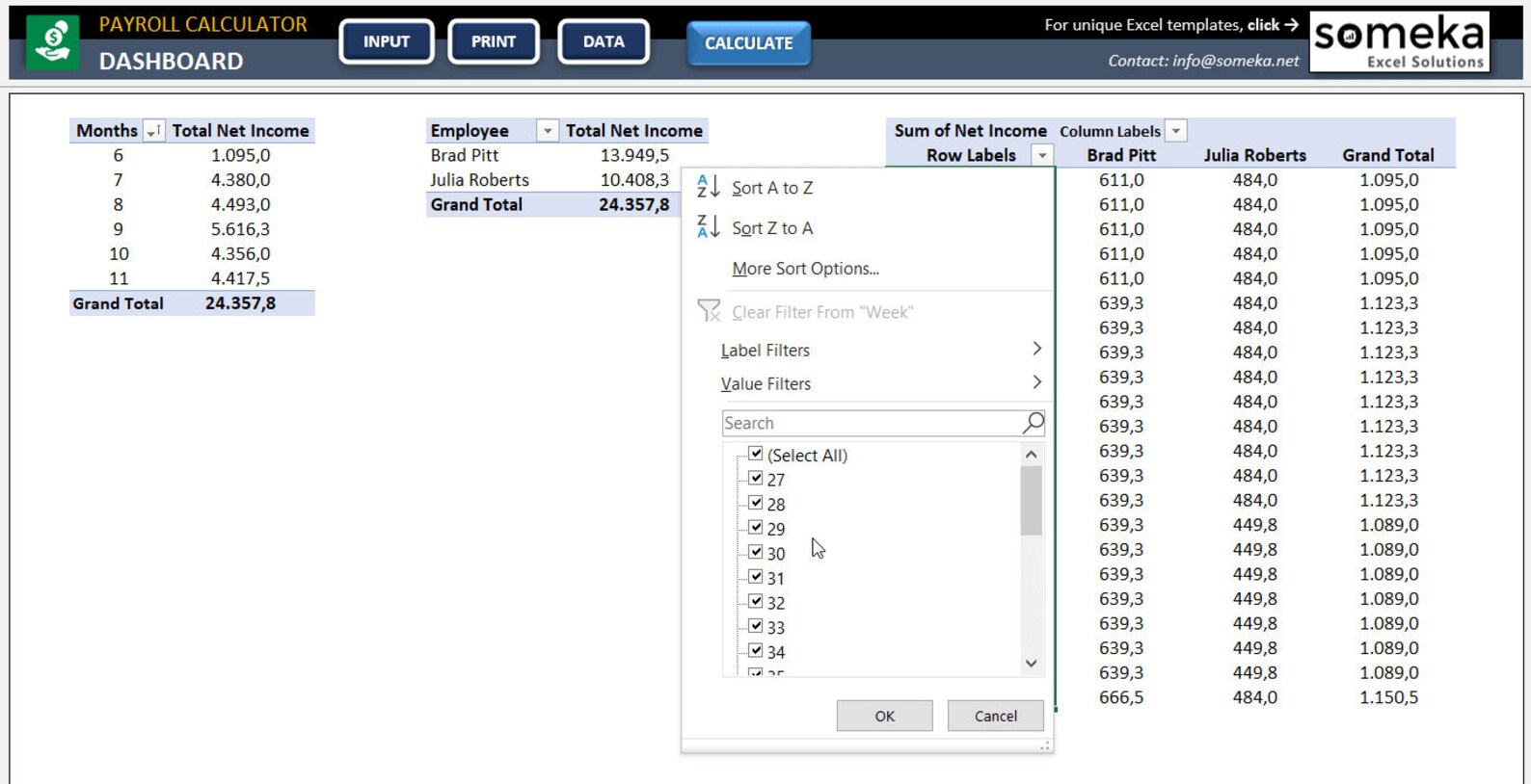 Payroll Calculator Excel Template to Calculate Taxes and Etsy Canada