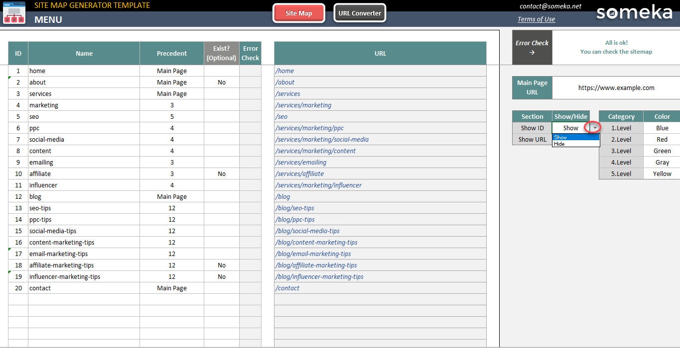 sitemap-generator-excel-template-sitemap-creator-excel-template-sitemap-chart-creator-create-a-sitemap-chart-for-your-website-etsy
