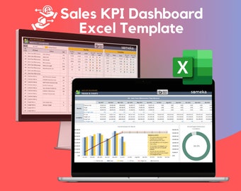 Sales KPI Dashboard | Excel KPI Report Template | Dynamic Reporting Dashboard | Performance Tracking Report