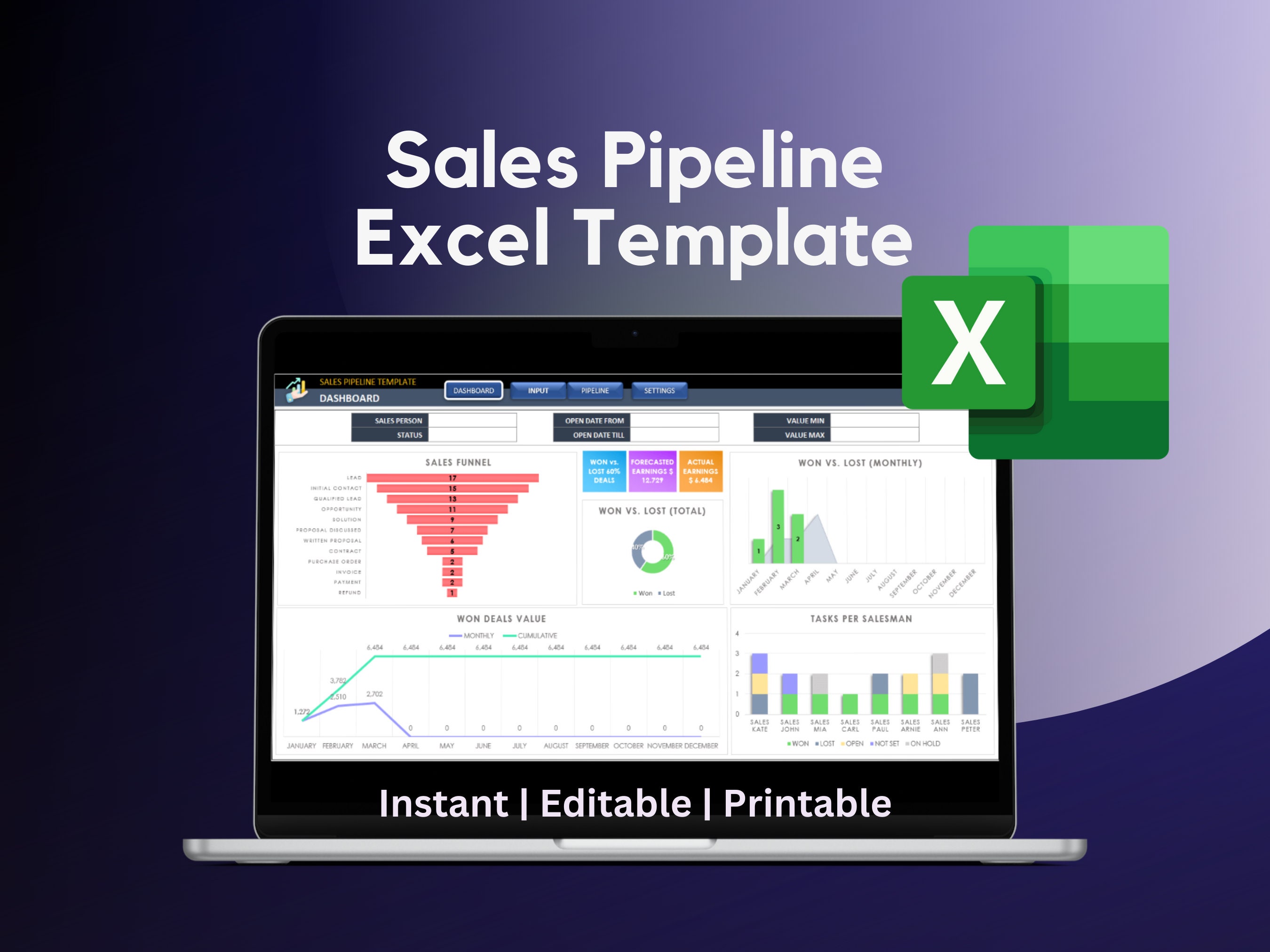 Excel sales pipeline template