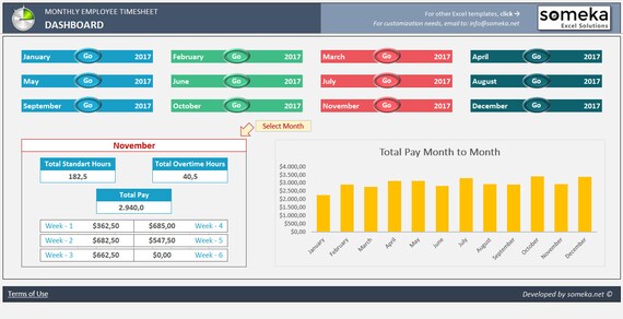 monthly employee timesheet 2017