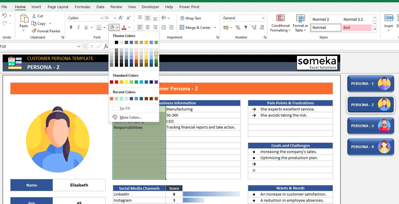 Consumer Profile Visualization Buyer Persona Excel Template: Customer Profile Visualization - Etsy