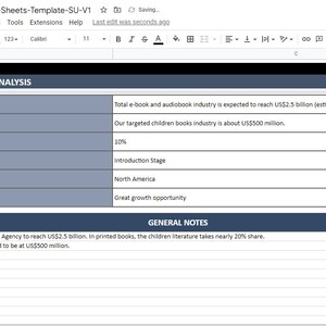 Business Plan Google Sheets Template | Summarize Key Drivers of Your ...