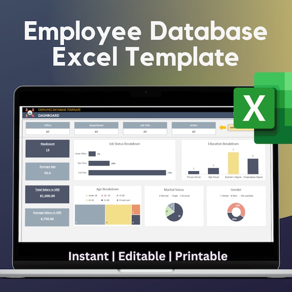 Plantilla de Excel para base de datos de empleados: herramienta de gestión de RR.