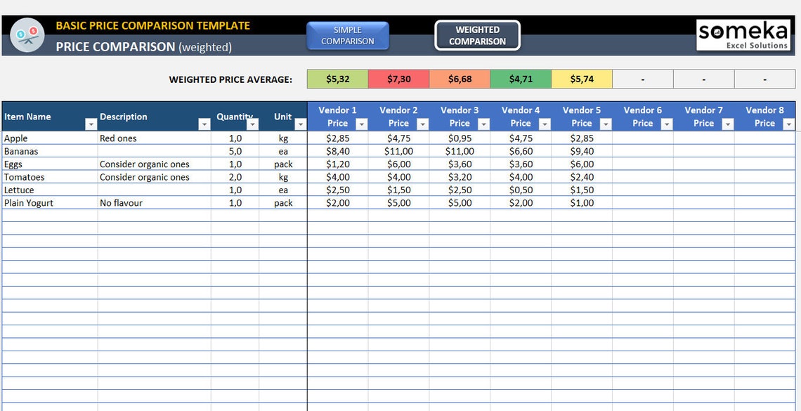 vendor-list-template-excel-templates-gambaran