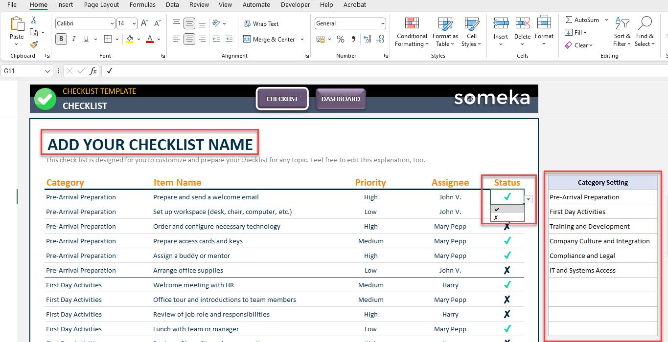 Excel Checklist Template | Create Your Smart To-do Lists | Dynamic ...