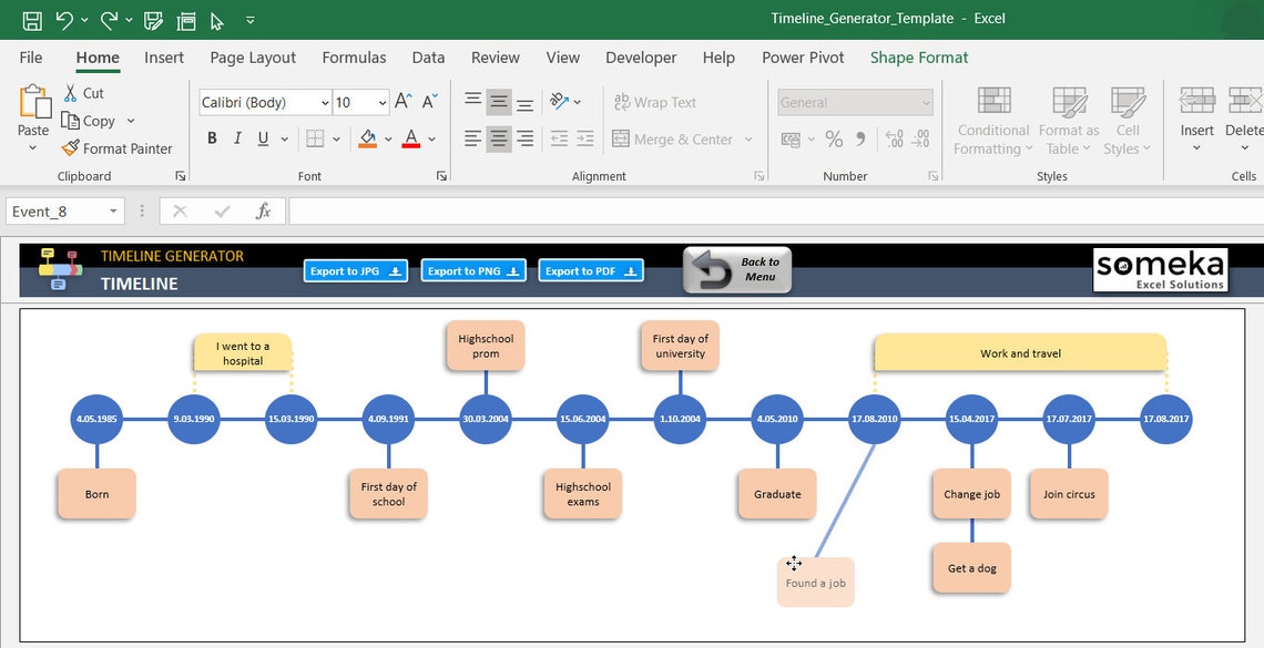 Timeline Generator Template Excel Timeline Maker Excel Etsy