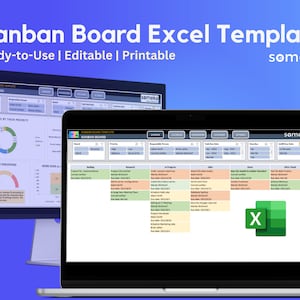 Kanban Board Excel Template | Agile Project Management | Task Tracker Spreadsheet | Manage To Do List