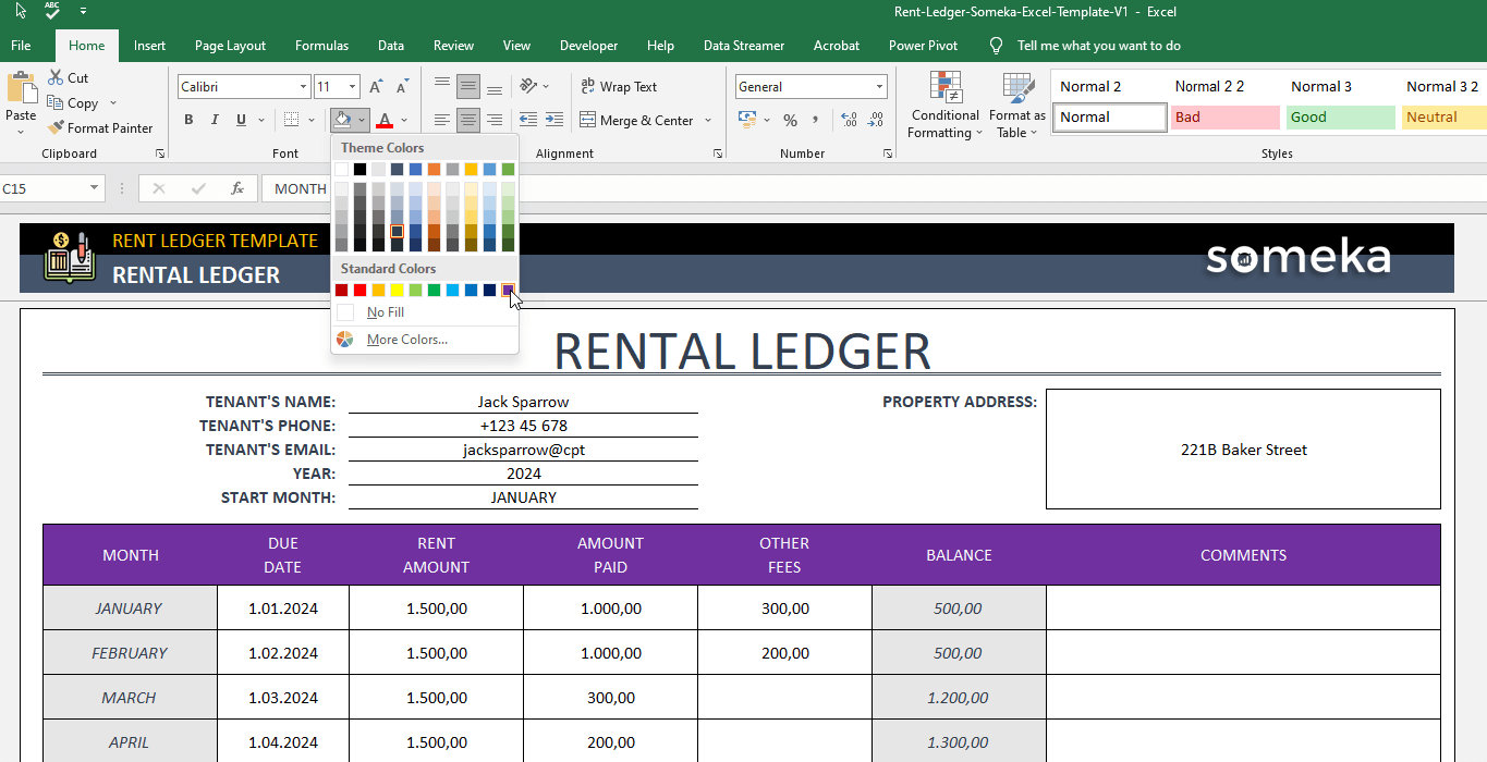 Rental Ledger Template Excel Rent Ledger Printable Rental Ledger Rental Ledger Template Excel Rent Ledger Printable Rental Ledger