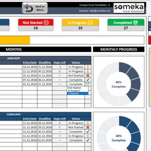 Excel Task List Template: Daily, Weekly, Monthly Tracker - Etsy