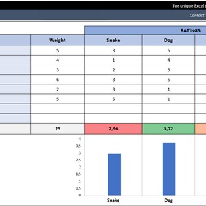 Decision Matrix Excel Template Dashboard 3