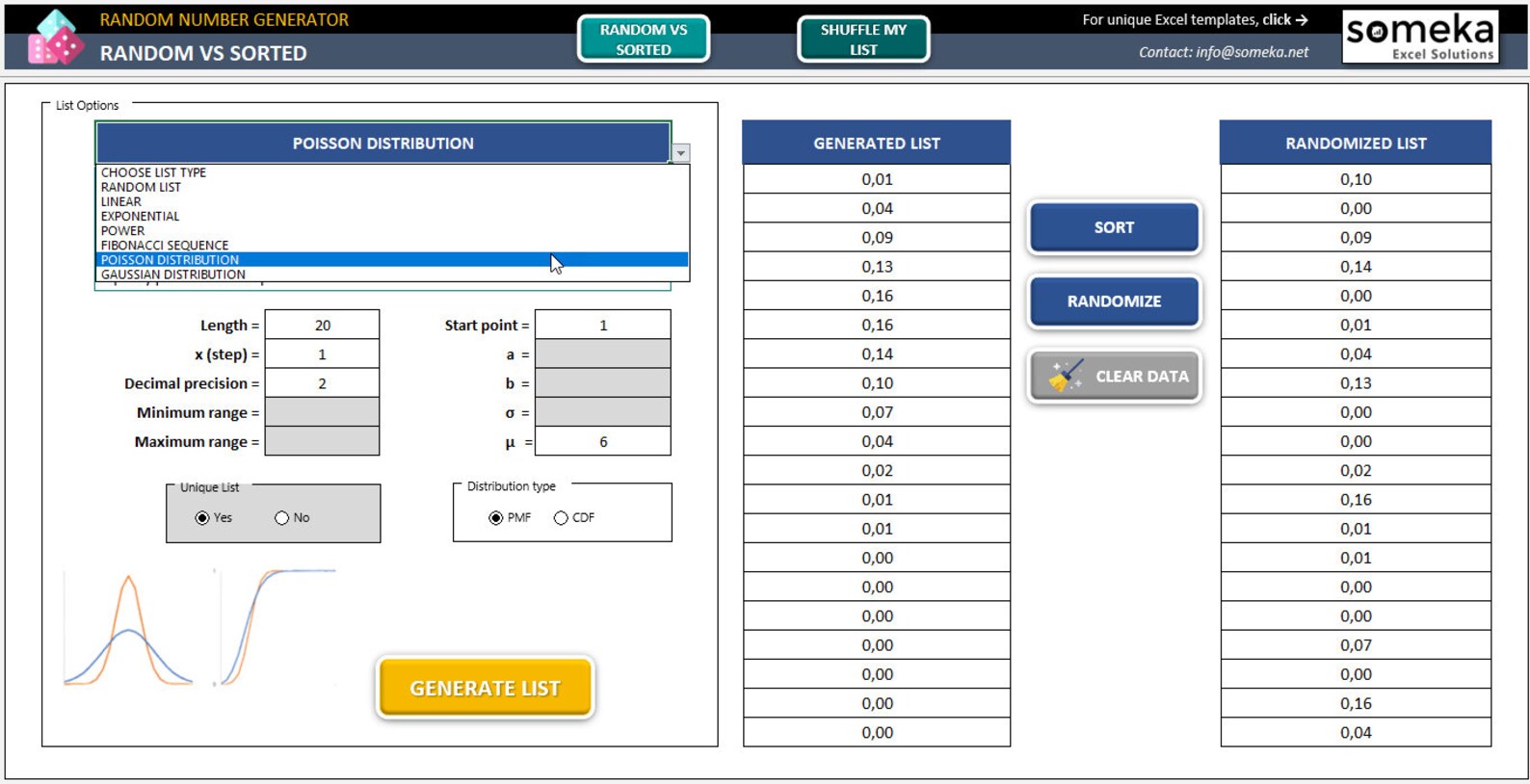 Random Number Generator | Excel Template | Number Generation in Excel ...