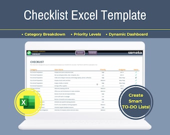 Excel Checklist Template | Create your Smart To-Do Lists | Dynamic Dashboard | Checklist Tracker