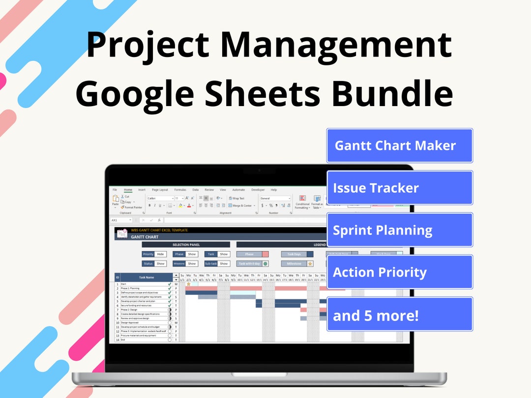 Project Management Google Sheets Templates Bundle PM Tools Collection
