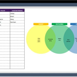 Venn Diagram Template | Excel Template | Visualize Your Set of Data ...