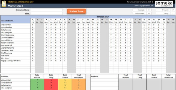 Attendance Excel Template from i.etsystatic.com