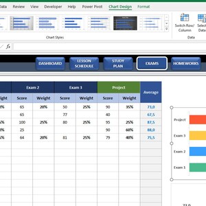 Study Excel Layout Student Study Plan Excel Template | Lesson Organizer - Etsy